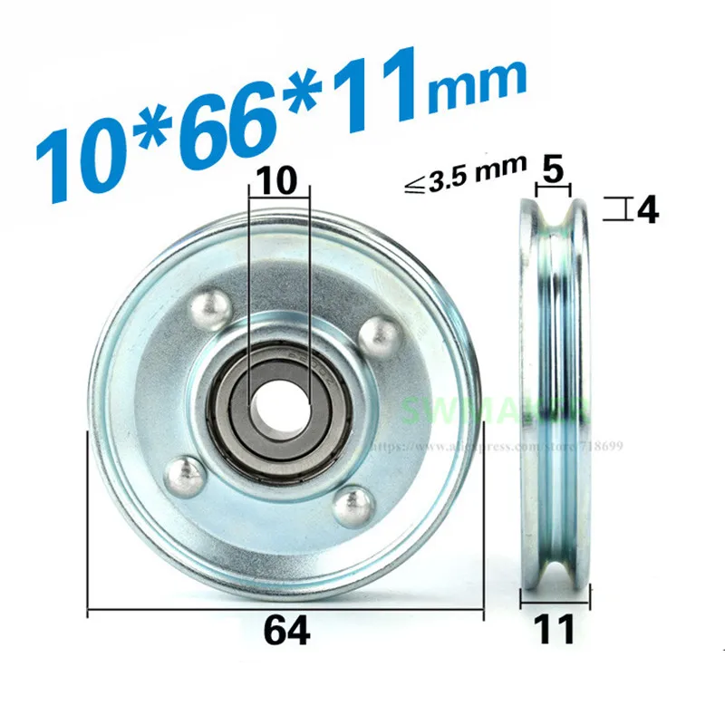 V Slot Wheel - 10 szt. U 10*66*11mm 66mm 10*67*8.5mm