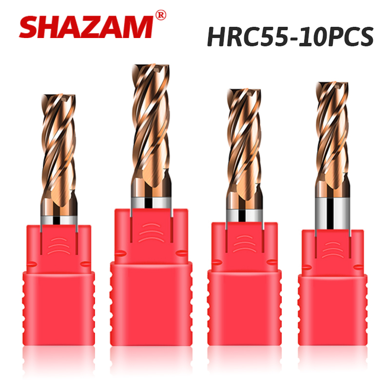 End Mill Set - SHAZAM 4-Shank HRC55 4-fletowy frez płaski