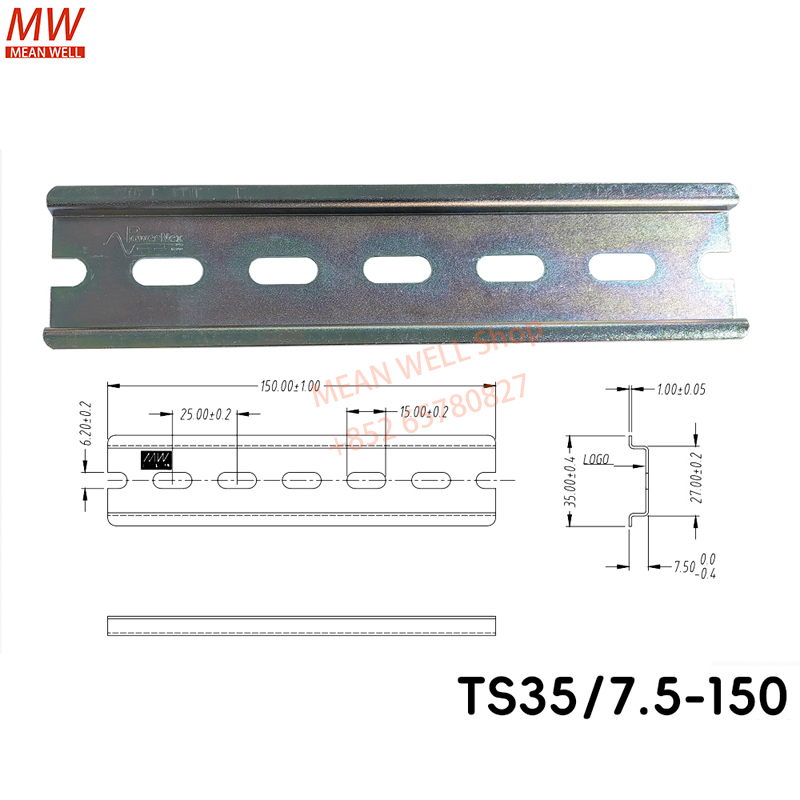 Lm8Uu Bearing - Złącze szyny DIN TS35 7,5 mm