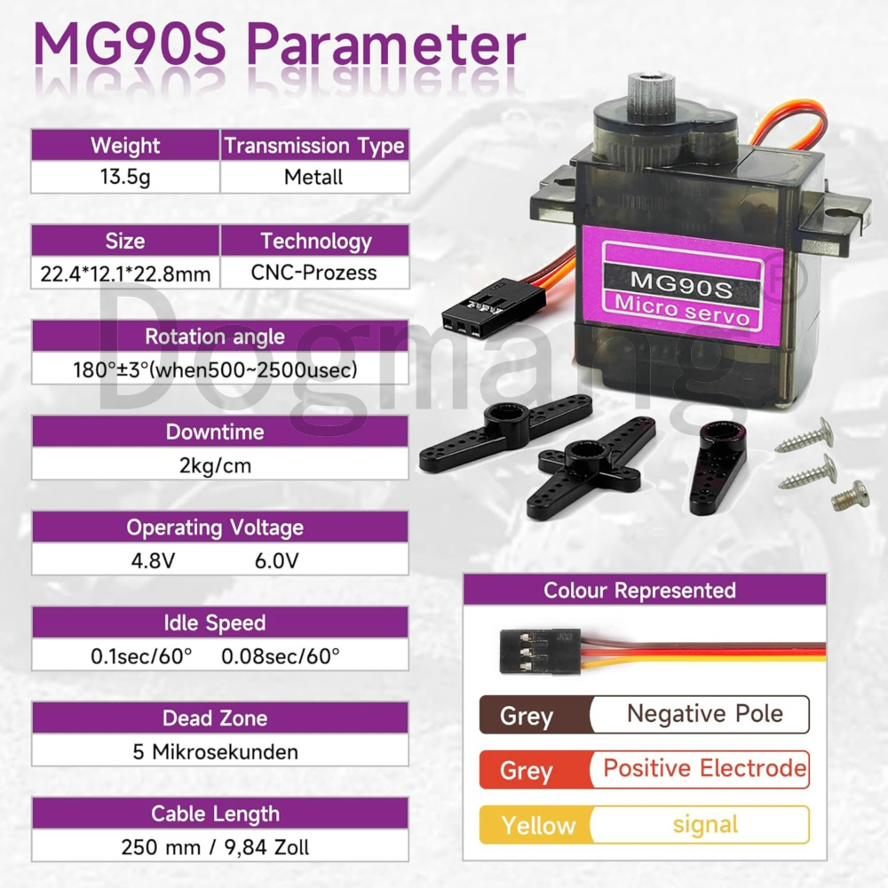 MG90S Serwo 1/2/4/10/20/50 szt – Servo 9G recenzja i cena