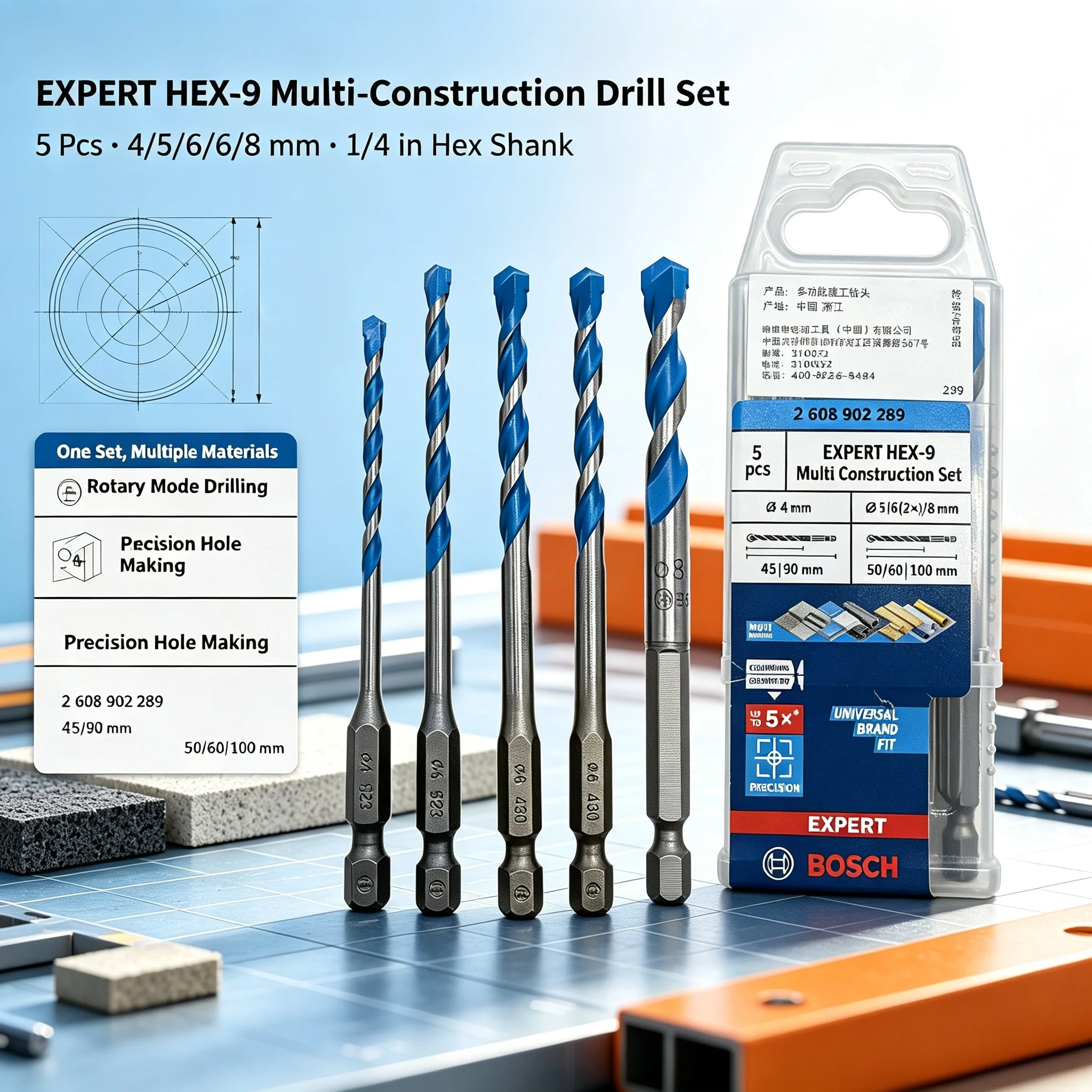 BOSCH 2608902289 EXPERT HEX-9  – Drill Bit Set recenzja i cena